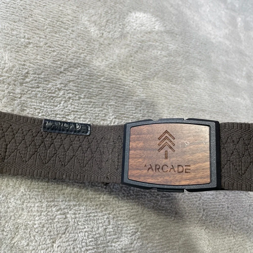 Arcade Adventure Belt Mens Adjustable Wood Grain Stretch Elastic Webbing